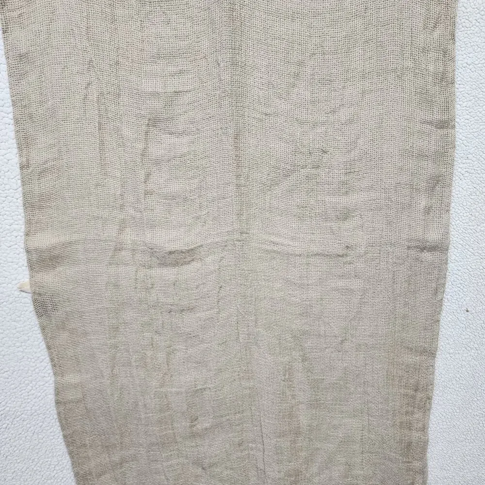 Thing Stories Natural Linen Bath Towel 25×59″ Beige Open Weave Gym Bathroom